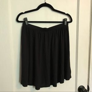 Black jersey knit skater skirt